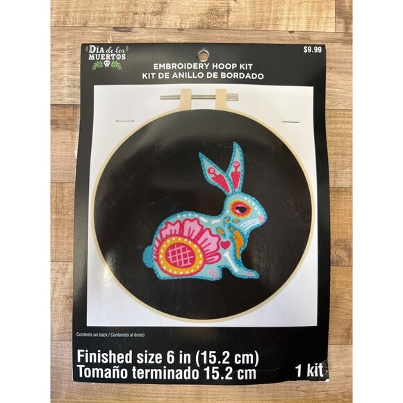 Dia De Los Muertos Embroidery Hoop Kit 6" Finished Size Includes Threads & Instr - Picture 1 of 2